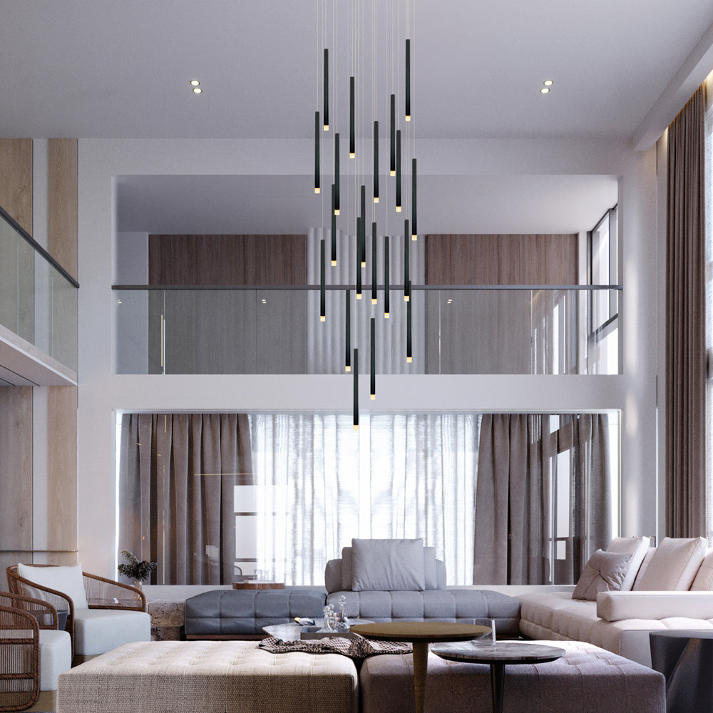 Metero 20 Light LED Pendant Black