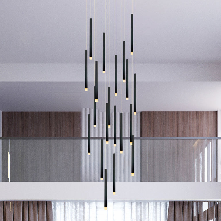 Metero 20 Light LED Pendant Black