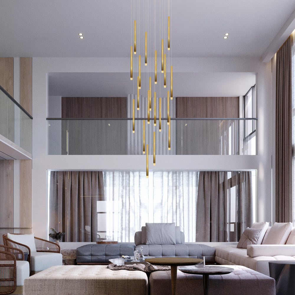 Metero 20 Light LED Pendant Gold