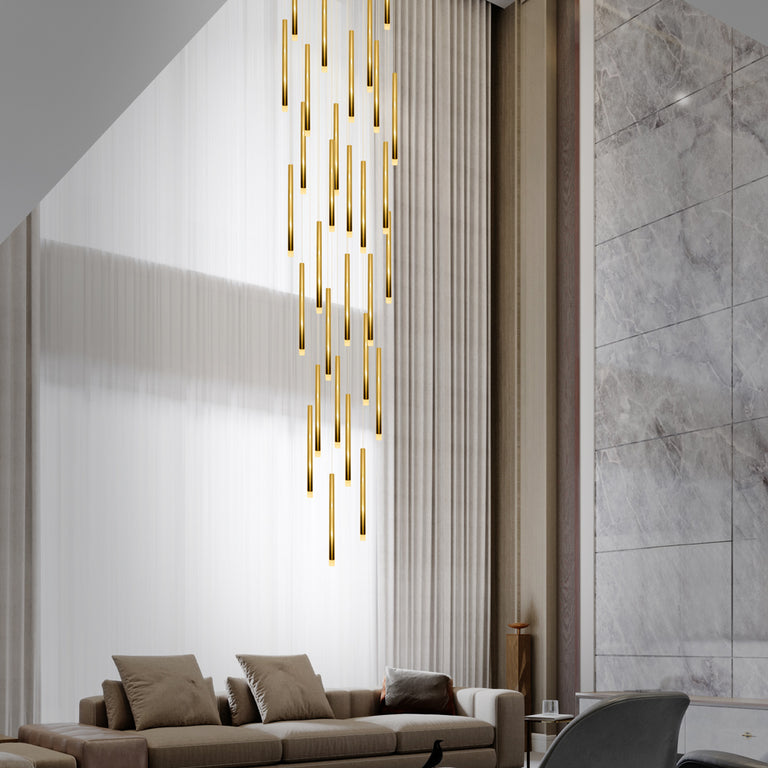 Metero 30 Light LED Pendant Gold