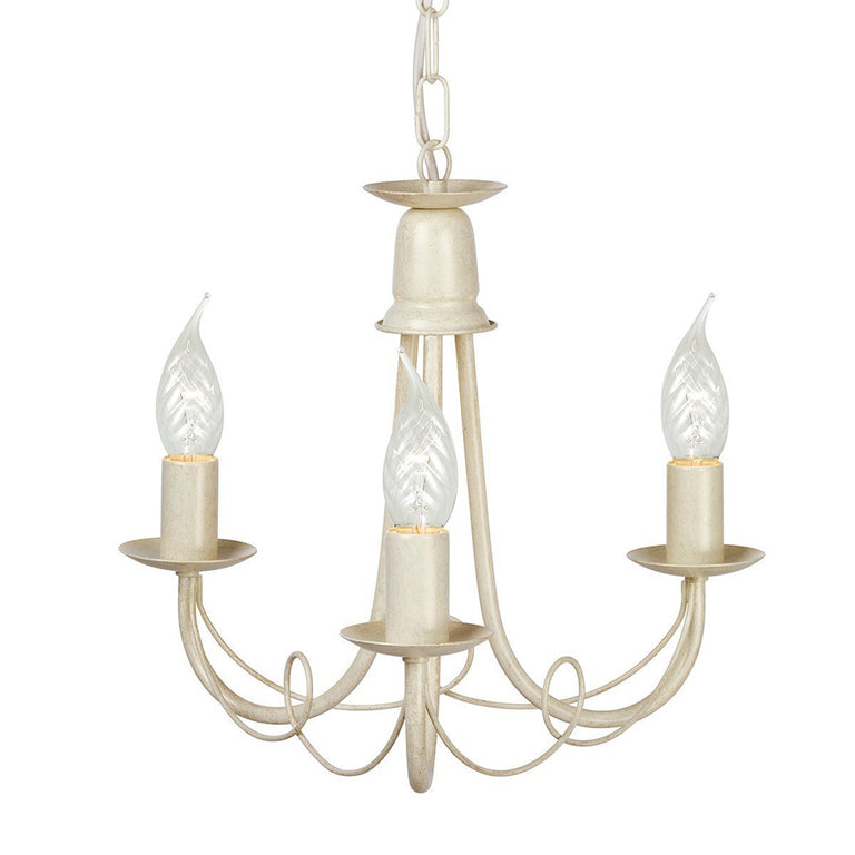 Minster 3 Light Chandelier Ivory / Gold - MN3-IV-GOLD