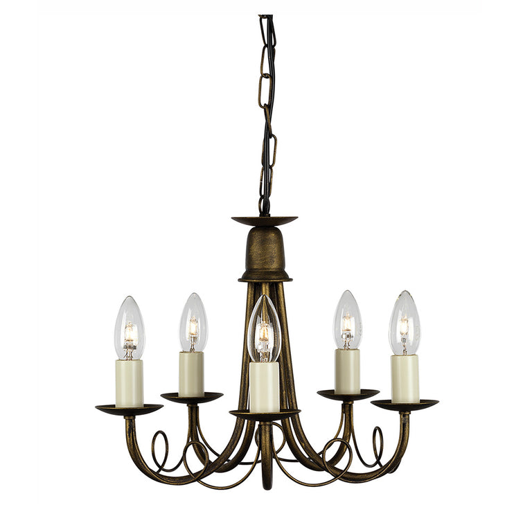 Minster 5 Light Chandelier Black / Gold - MN5-BLK-GOLD