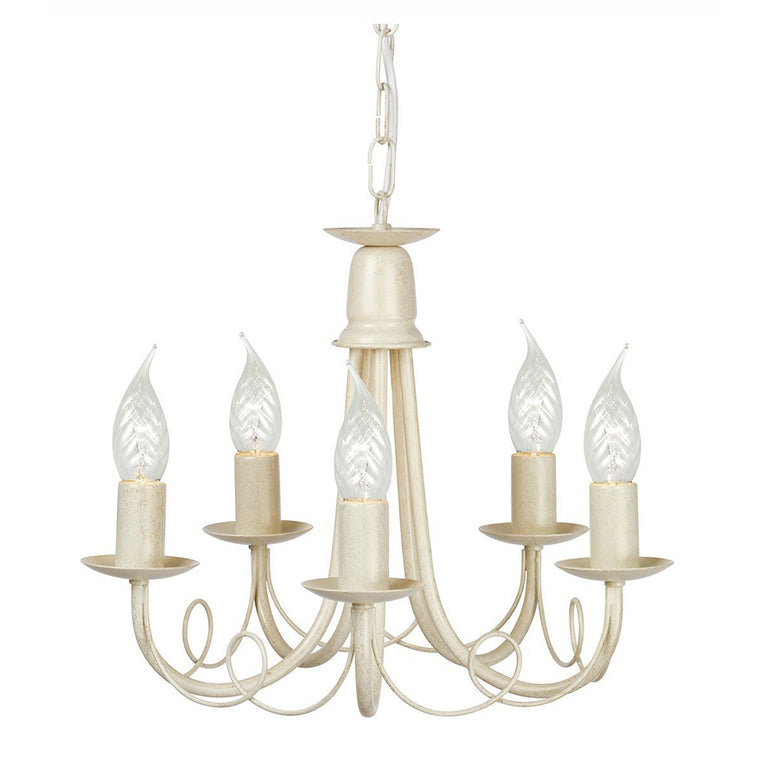 Minster 5 Light Chandelier Ivory / Gold - MN5-IV-GOLD