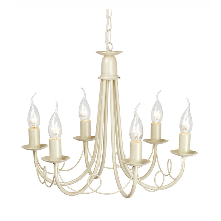 Minster 6 Light Chandelier Ivory / Gold - MN6-IV-GOLD
