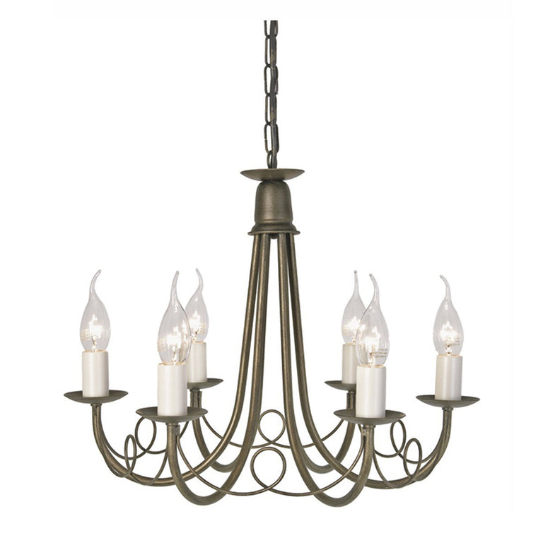 Minster 6 Light Chandelier Black / Gold - MN6-BLK-GOLD
