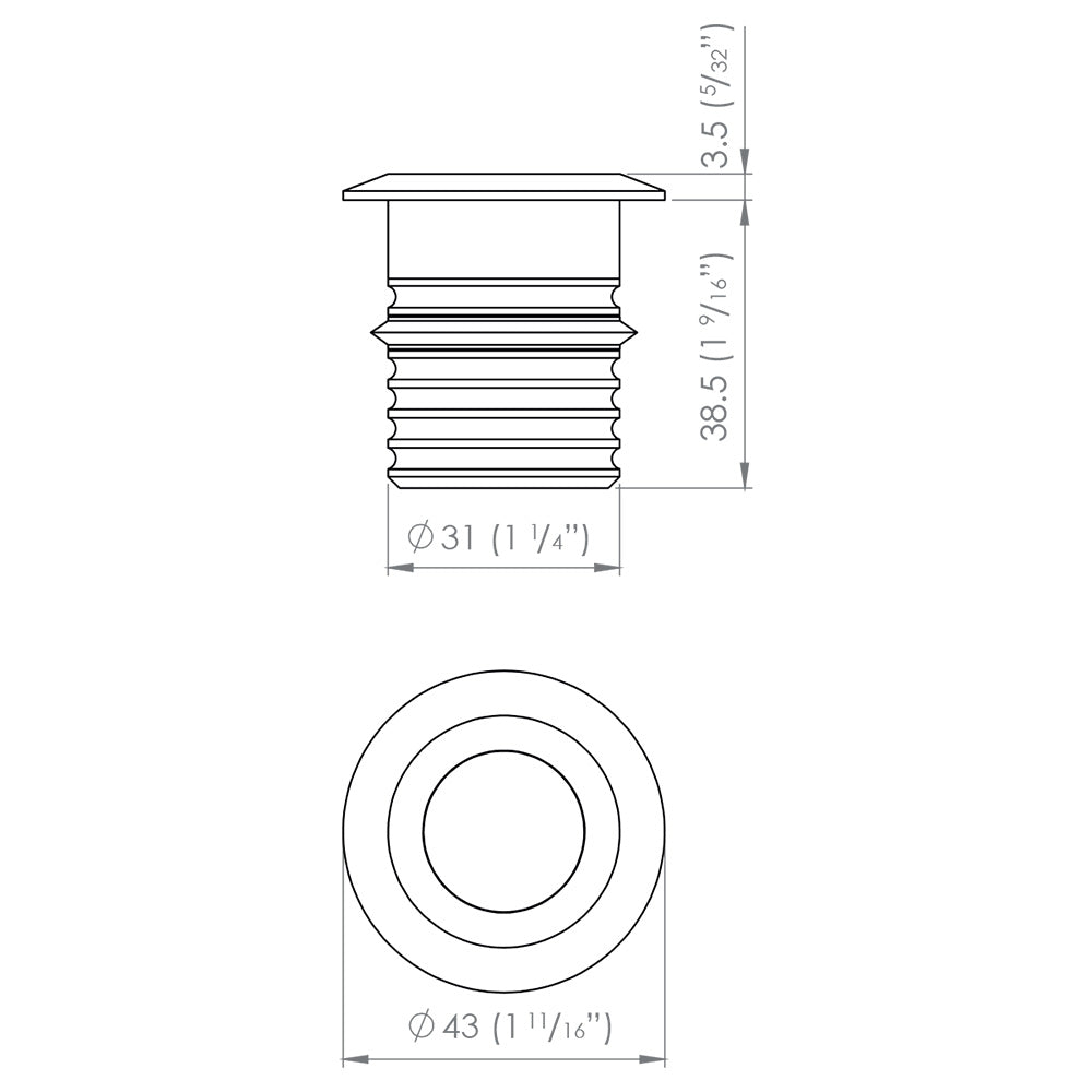 Modux M1 Round Recessed 1W LED 10° Black / Warm White
