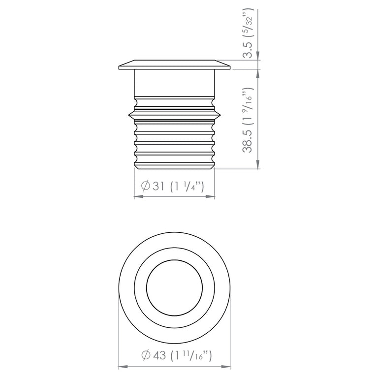 Modux M1 Round Recessed 1W LED 15° Stainless Steel / Warm White