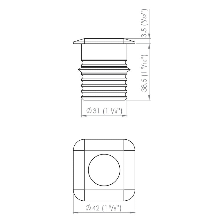 Modux M1 Square Recessed 1W LED 30° Copper / Warm White