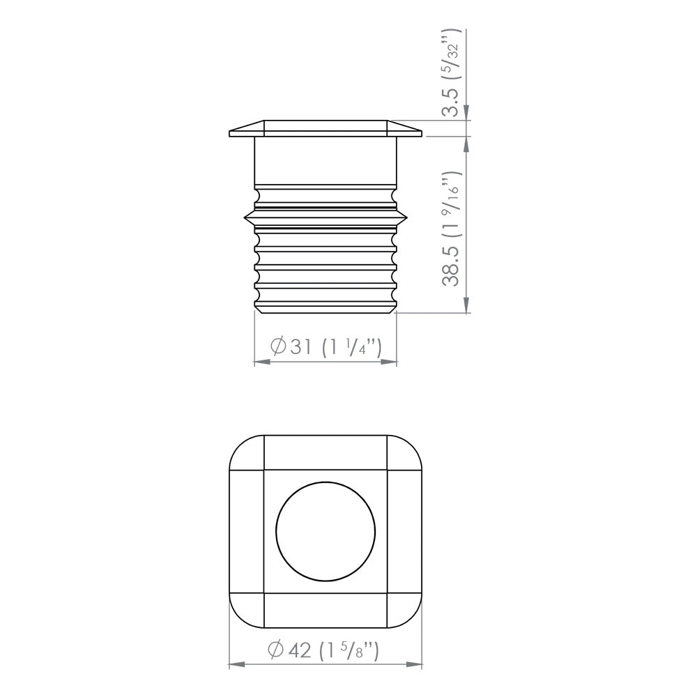 Modux M1 Square Recessed 1W LED 30° Black / Warm White
