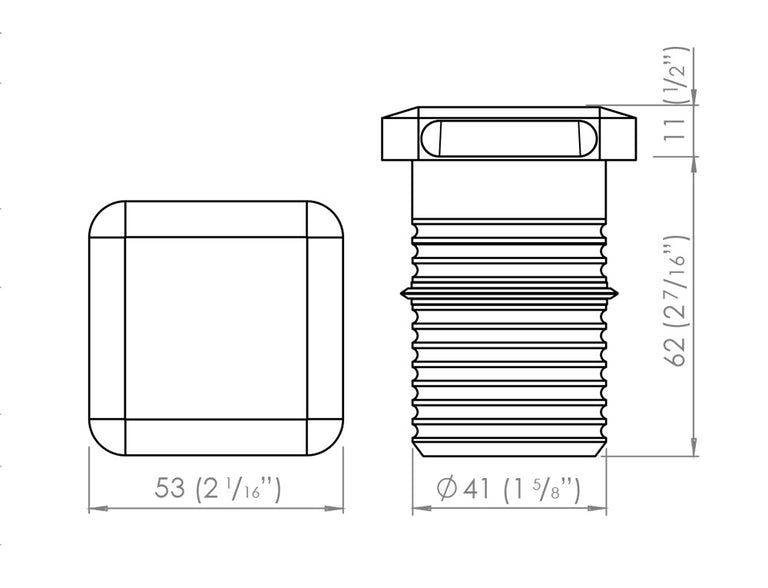 Modux M2 2W Squarelight Wash Black / Warm White