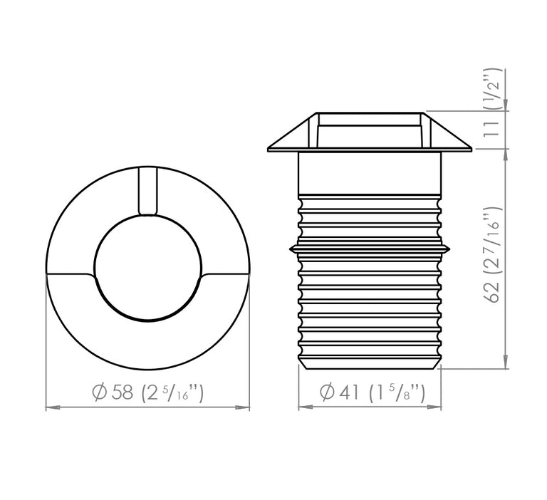 Modux M2 2W Recessed Step Light With Slot Stainless Steel / Warm White