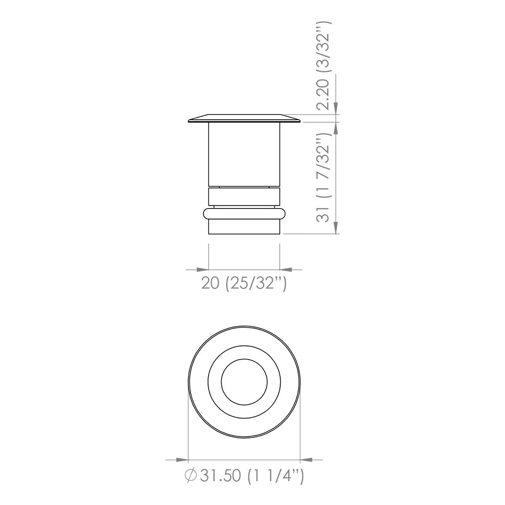 Micro Recessed Spot 1W LED 84° Copper / Warm White