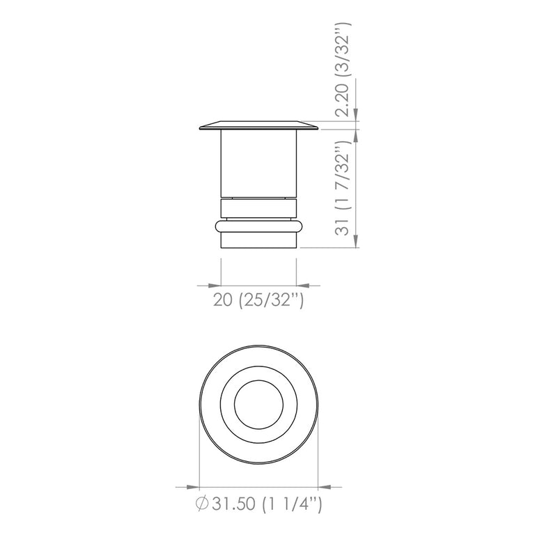 Micro Recessed Spot 1W LED 84° Copper / Warm White