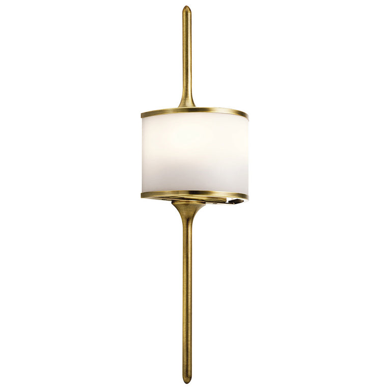 Mona 2 Light LED Wall Light Natural Brass - KL/MONA/L/NBR