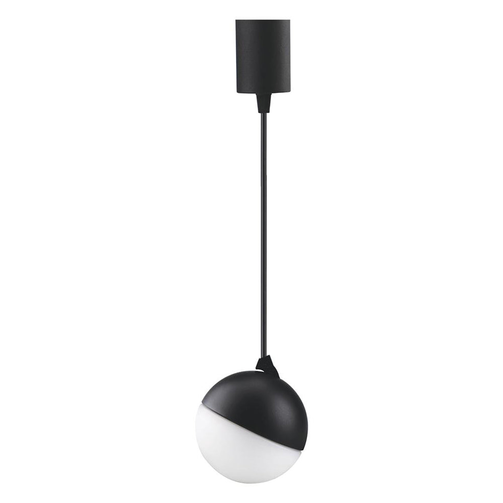 Moon 6W/9W Dimmable LED Opal Pendant Matt Black / Tri-Colour - 22774