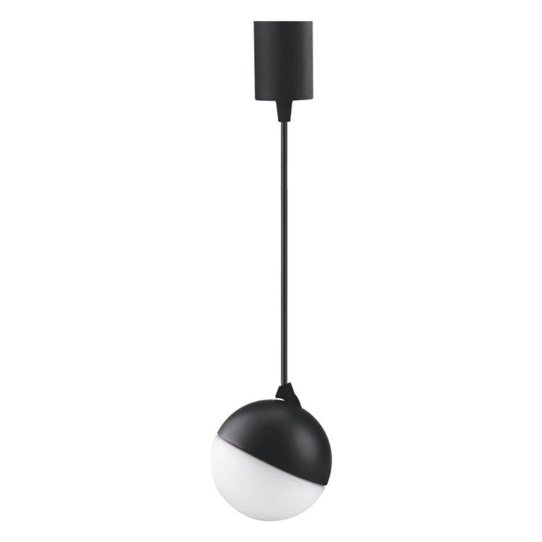 Moon 6W/9W Dimmable LED Opal Pendant Matt Black / Tri-Colour - 22774