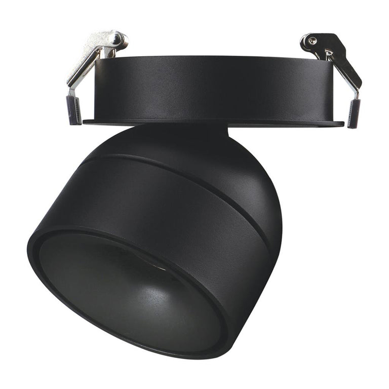 Moon 6W/9W 240V Dimmable LED Tube Recessed Ceiling Light Matt Black / Tri-Colour - 22810