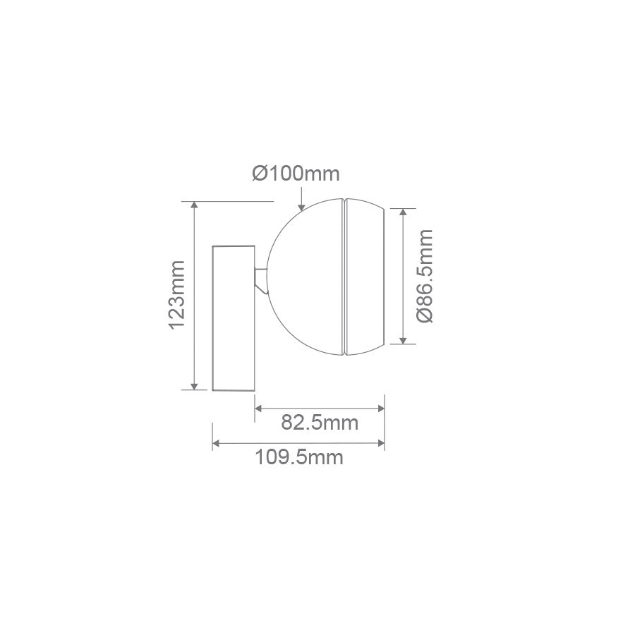 Moon 6W/9W 240V Dimmable LED Flood Surface Mount Light Matt Black / Tri-Colour - 22812