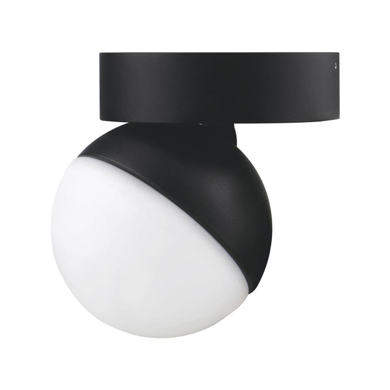 Moon 6W/9W 240V Dimmable LED Opal Surface Mount Light Matt Black / Tri-Colour - 22814