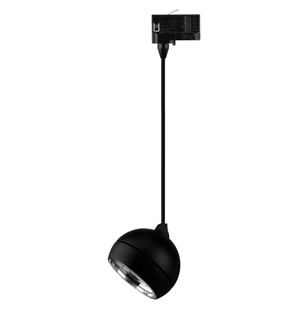 Moon 6W/9W Dimmable Three Circuit Track LED Flood Pendant Matt Black / Tri-Colour - 22788