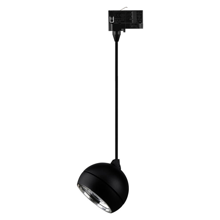 Moon 6W/9W Dimmable Three Circuit Track LED Flood Pendant Matt Black / Tri-Colour - 22788