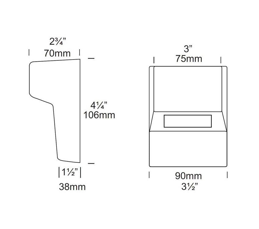 Mouse Lite Square 12V / 24V Solid Bronze - MOUSESQ/SS