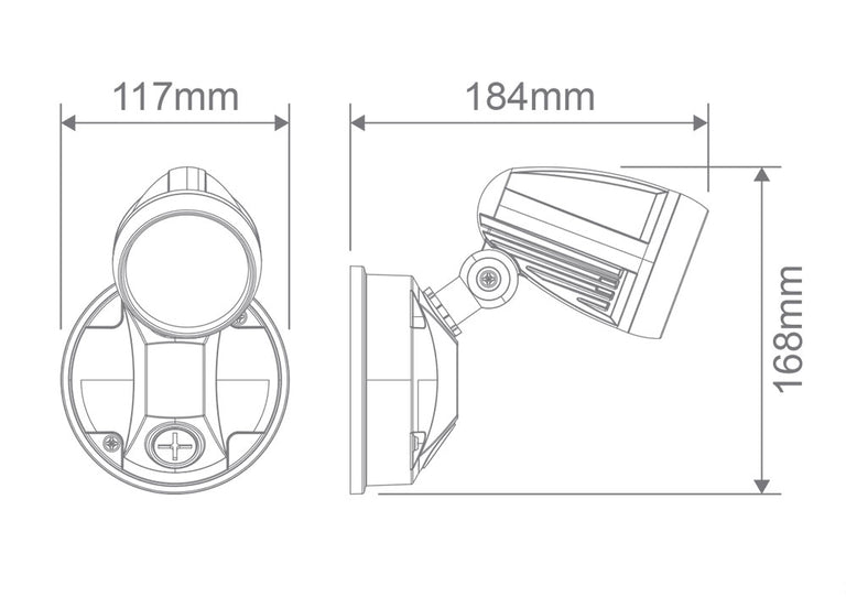 Muro 15 Watt Single Head LED Spotlight Black / Tri Colour - 25053