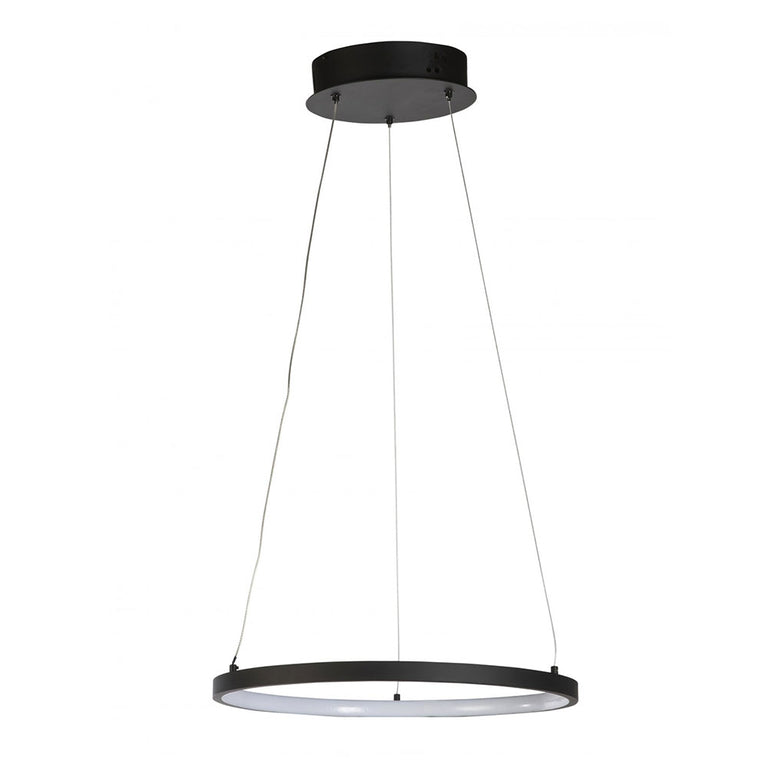 Ring Circle Design 20W LED Pendant Black / Warm White - MYFAIR-40 BLK