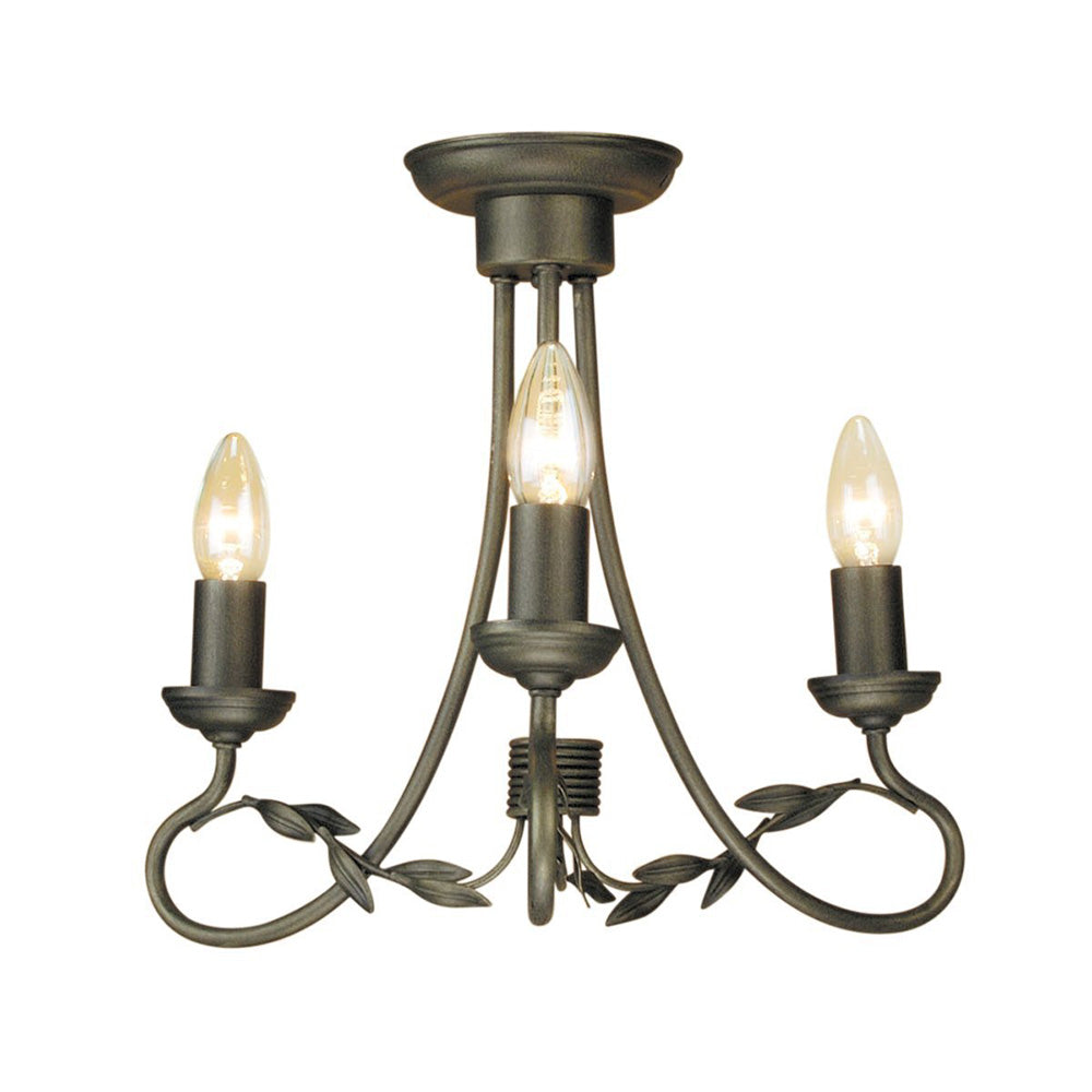 Olivia 3 Light Chandelier Black / Gold - OV3-BLK-GOLD