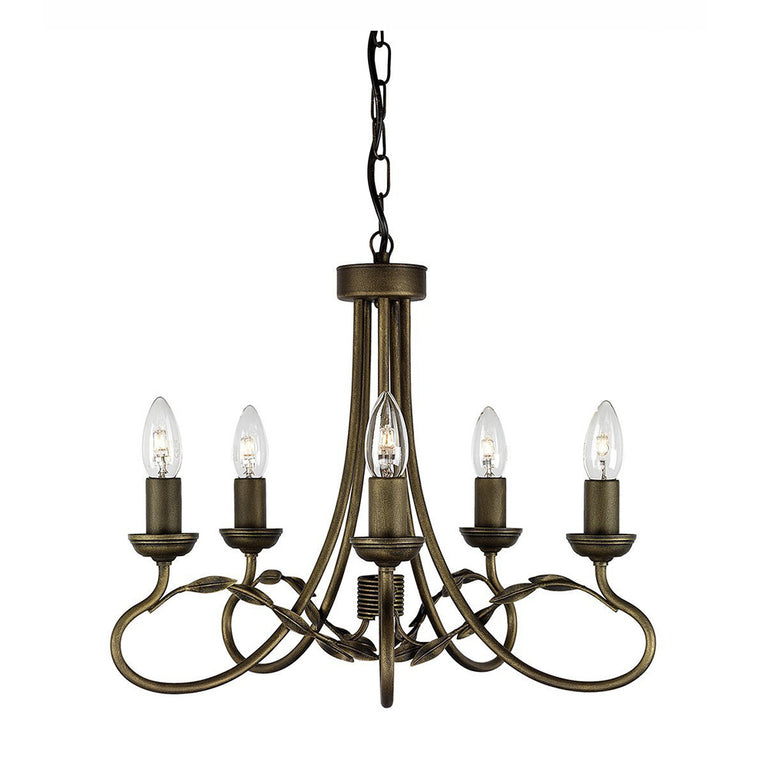 Olivia 5 Light Chandelier Black / Gold - OV5-BLK-GOLD