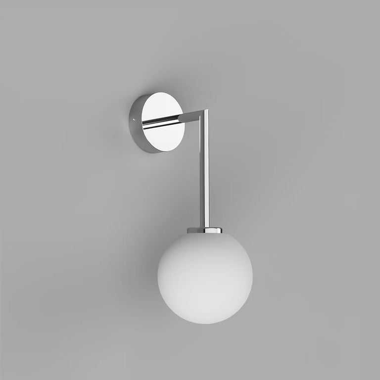 Orb Long Arm Medium Wall Light Chrome IP44