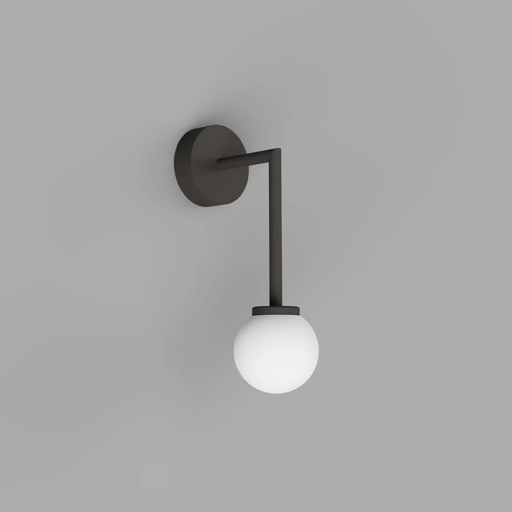 Orb Long Arm Small Wall Light Dark Bronze IP44