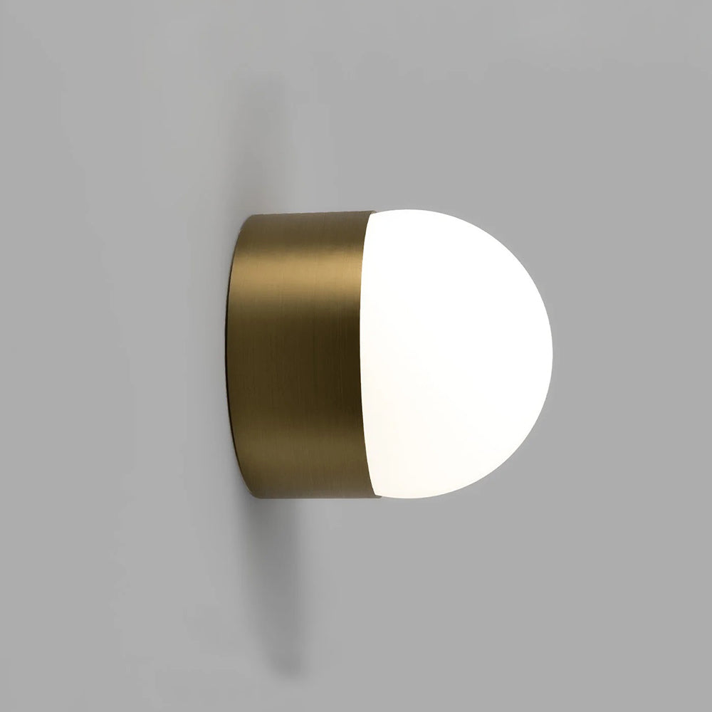 Orb Sur Medium Wall Light Old Brass IP44