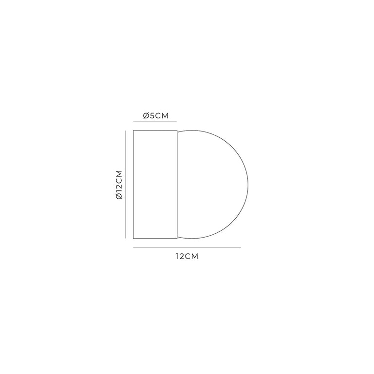 Orb Sur Medium Wall Light Old Brass IP44