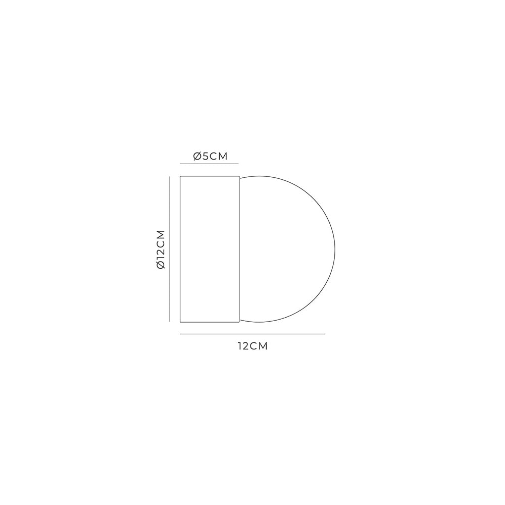 Orb Sur Medium Wall Light Iron IP44