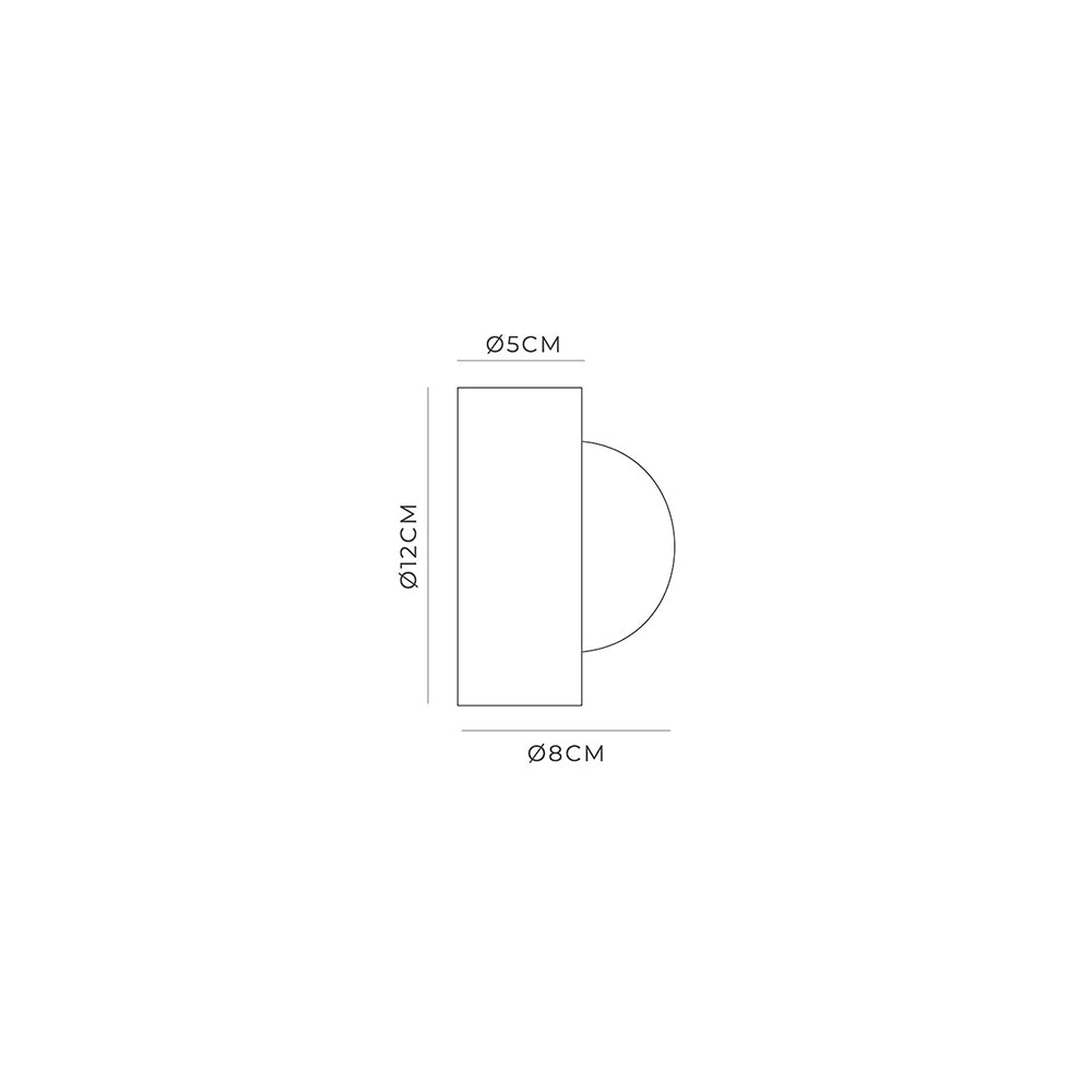 Orb Sur Small Wall Light Iron IP44
