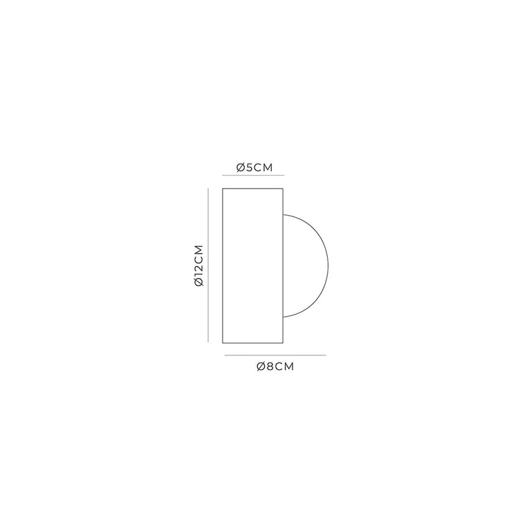 Orb Sur Small Wall Light Iron IP44
