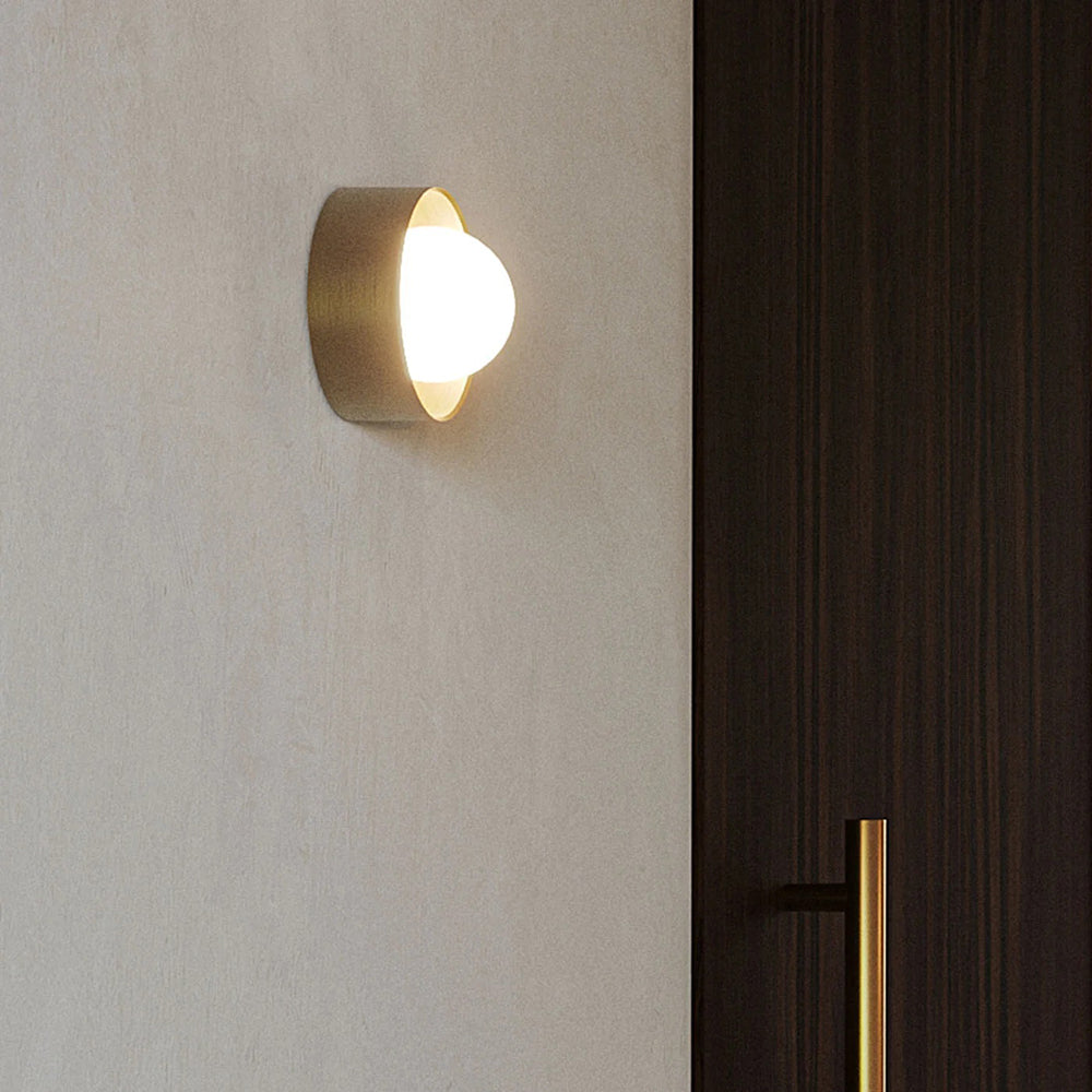 Orb Sur Small Wall Light Old Brass IP44