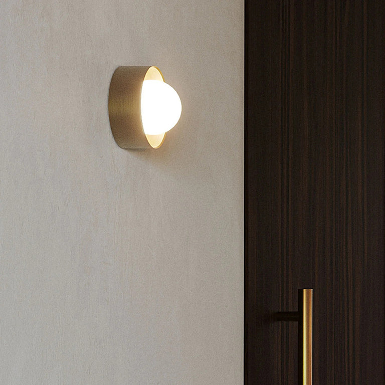 Orb Sur Small Wall Light Old Brass IP44
