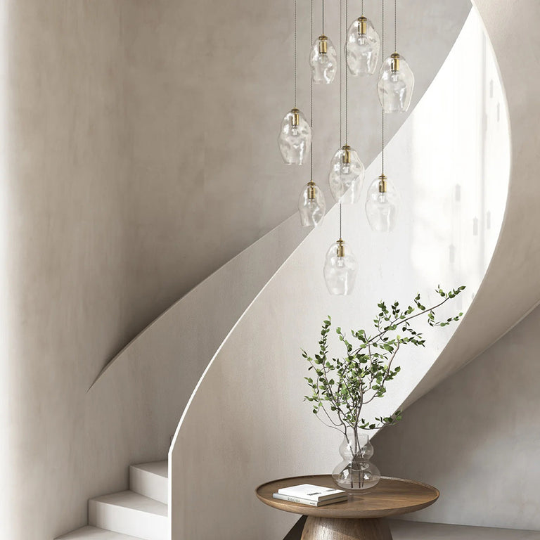 Organic Large Pendant Light Old Brass / Clear