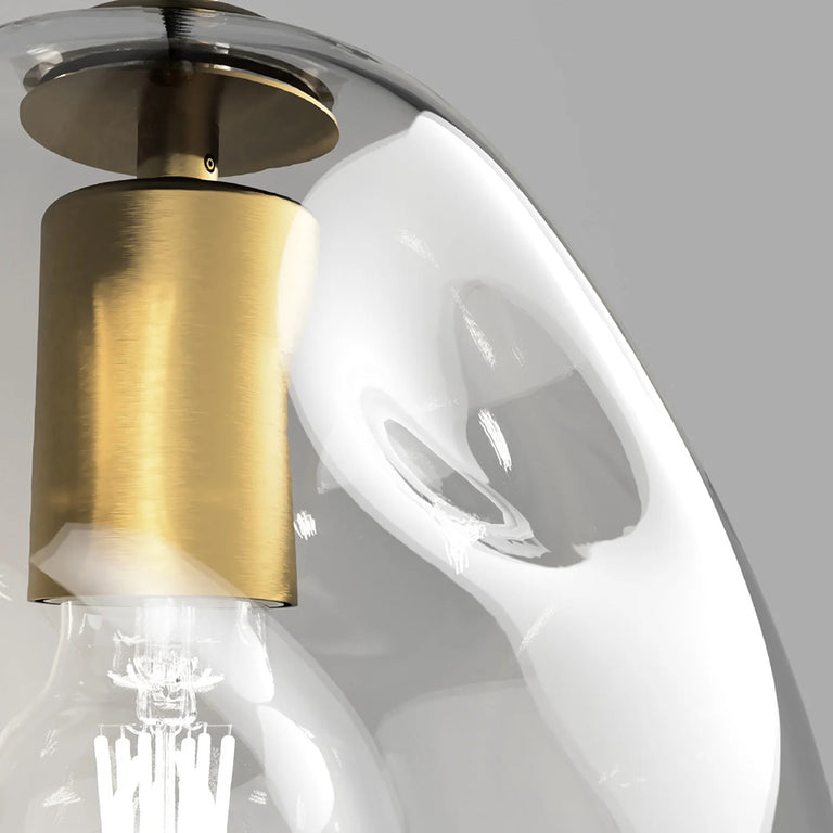 Organic Large Pendant Light Old Brass / Clear