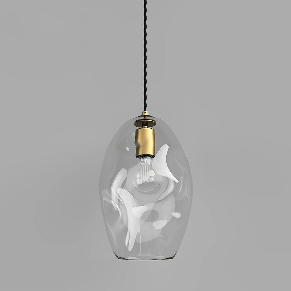 Organic Large Pendant Light Old Brass / Clear