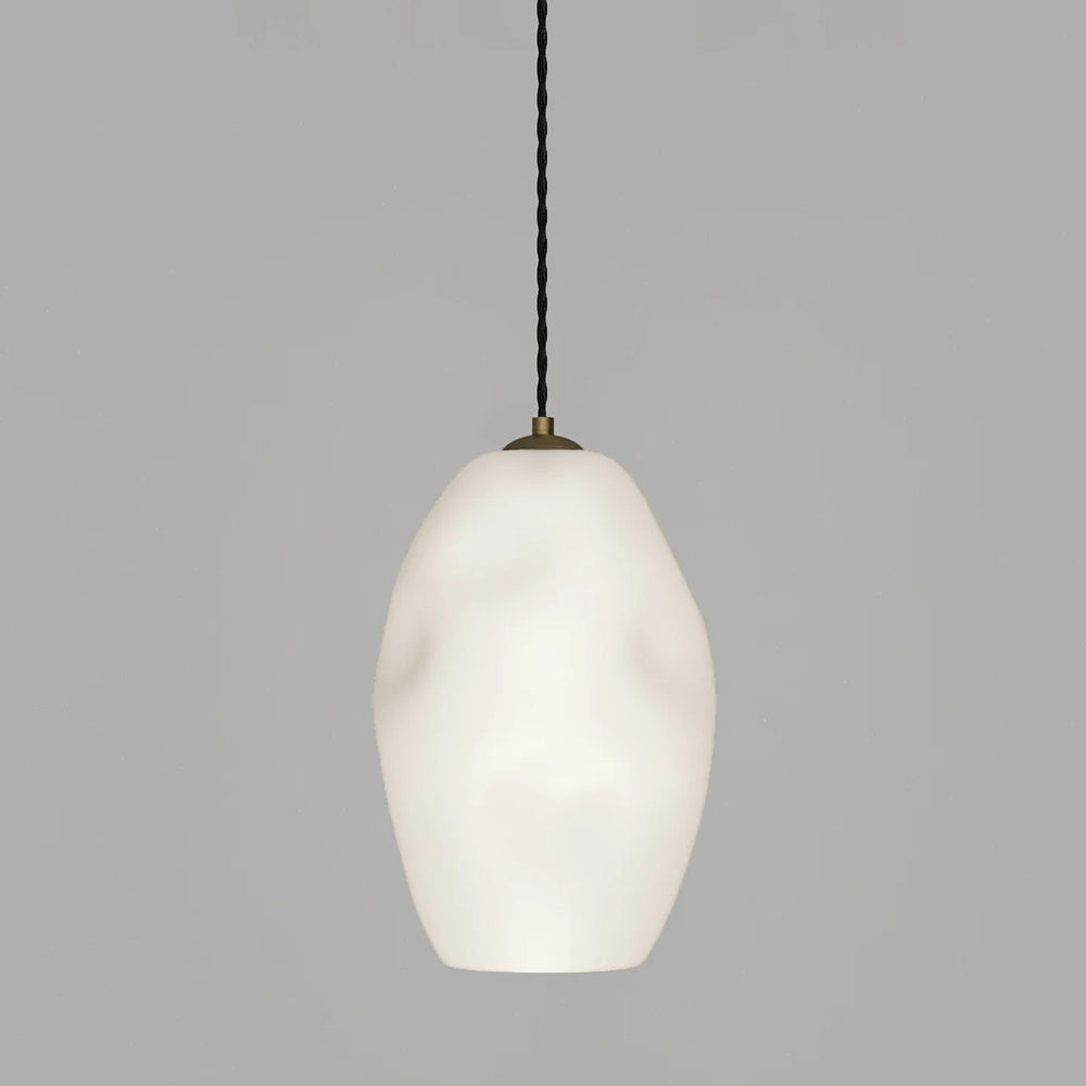 Organic Large Pendant Light Old Brass / White