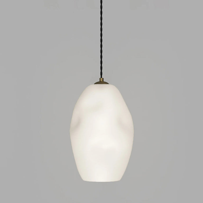 Organic Large Pendant Light Old Brass / White