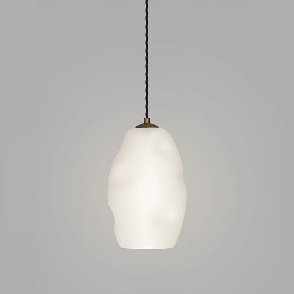 Organic Medium Pendant Light Old Brass / White