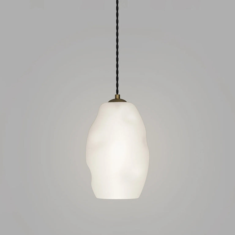 Organic Medium Pendant Light Old Brass / White