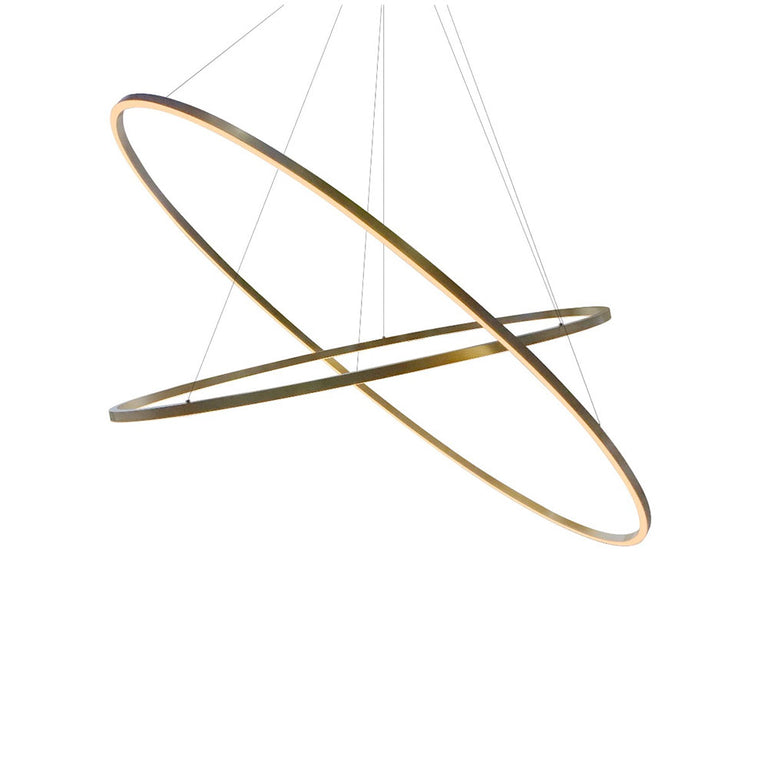 Oval 2 Tier LED 1860mm Dimmable Pendant Gold / Warm White