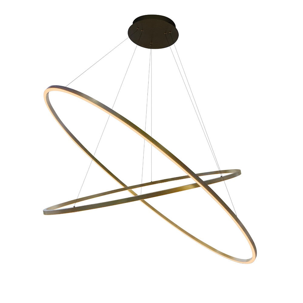 Oval 2 Tier LED 1860mm Dimmable Pendant Gold / Warm White