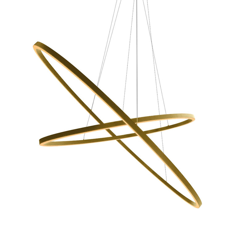 Oval 2 Tier LED 1350mm Dimmable Pendant Gold / Warm White