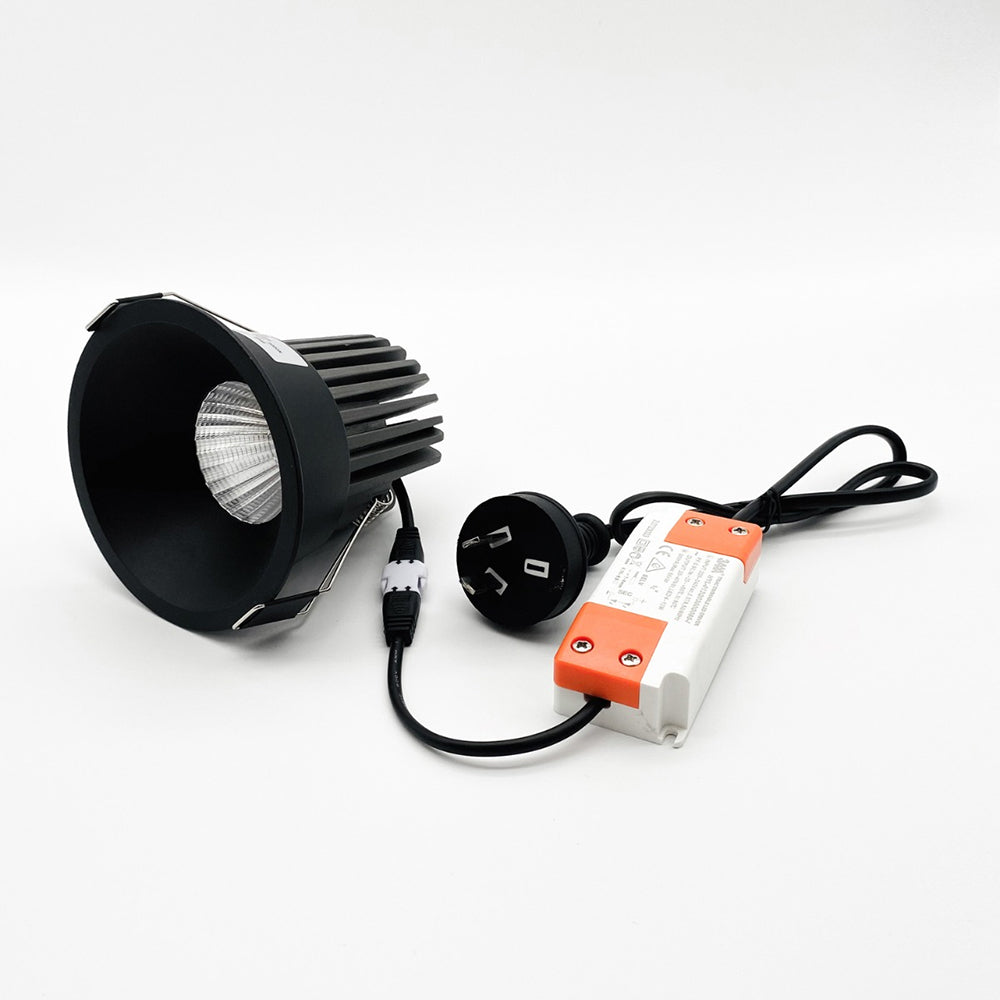 Ozone 12W LED High CRI Dimmable Downlight Black / Cool White